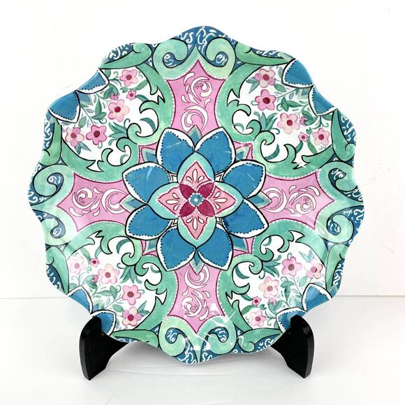 Nicole Miller Heavy Melamine Serving Plate Low Bowl 11" - Picture 1 of 7